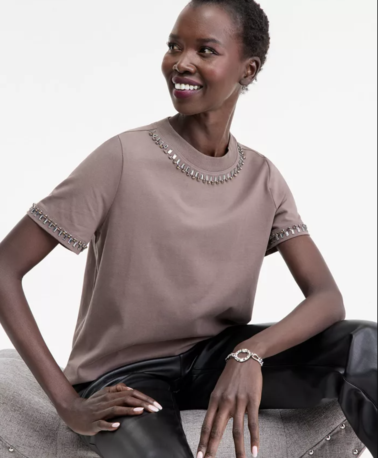 Macys  I.N.C. International Concepts  Women's Embellished T-Shirt