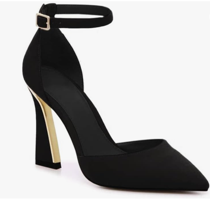 Pumps Point Closed Toe Heels Buckle