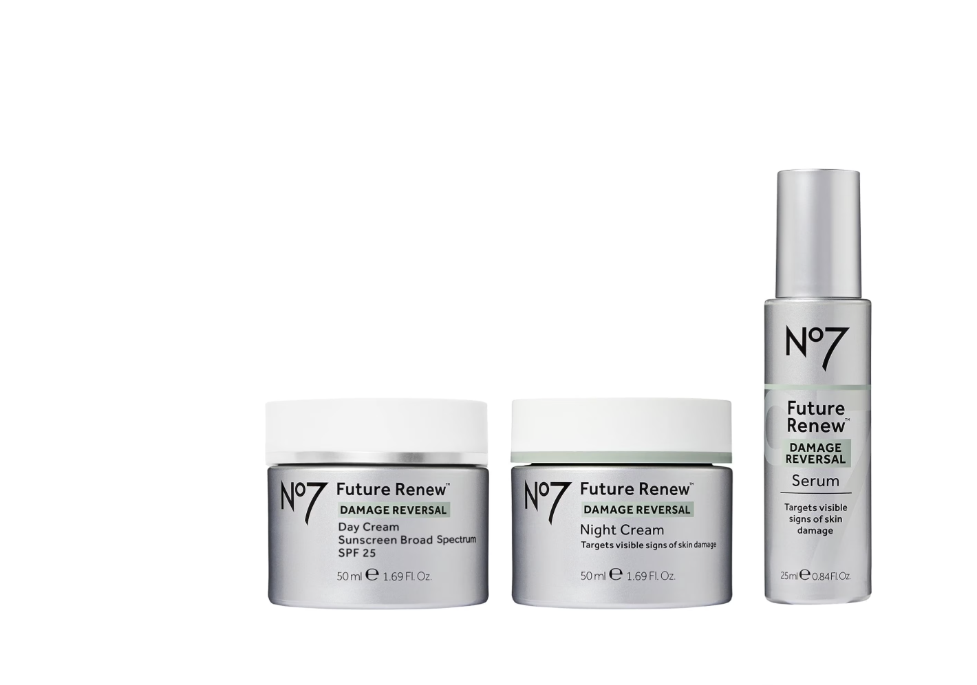No7 Future Renew Damage Reversal Skincare three-piece set