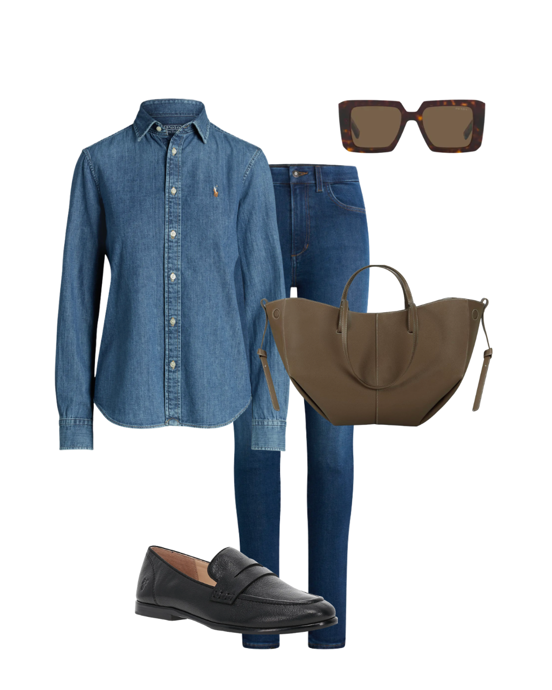 Dark skinny jeans tucked into tall brown boots and worn with a long coat by a woman over 50.