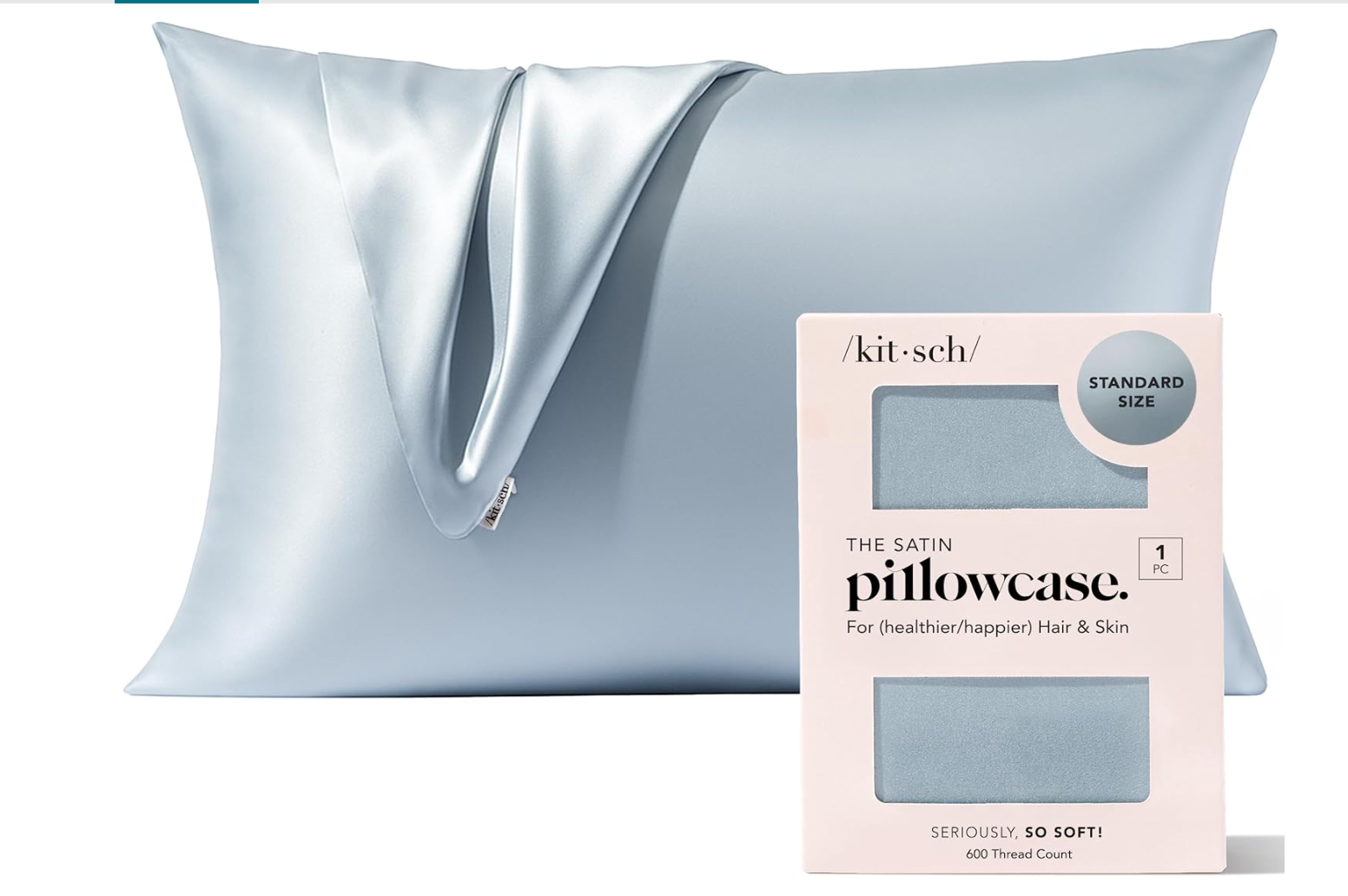 Kitsch Satin Pillowcase with Zipper for Hair & Skin,