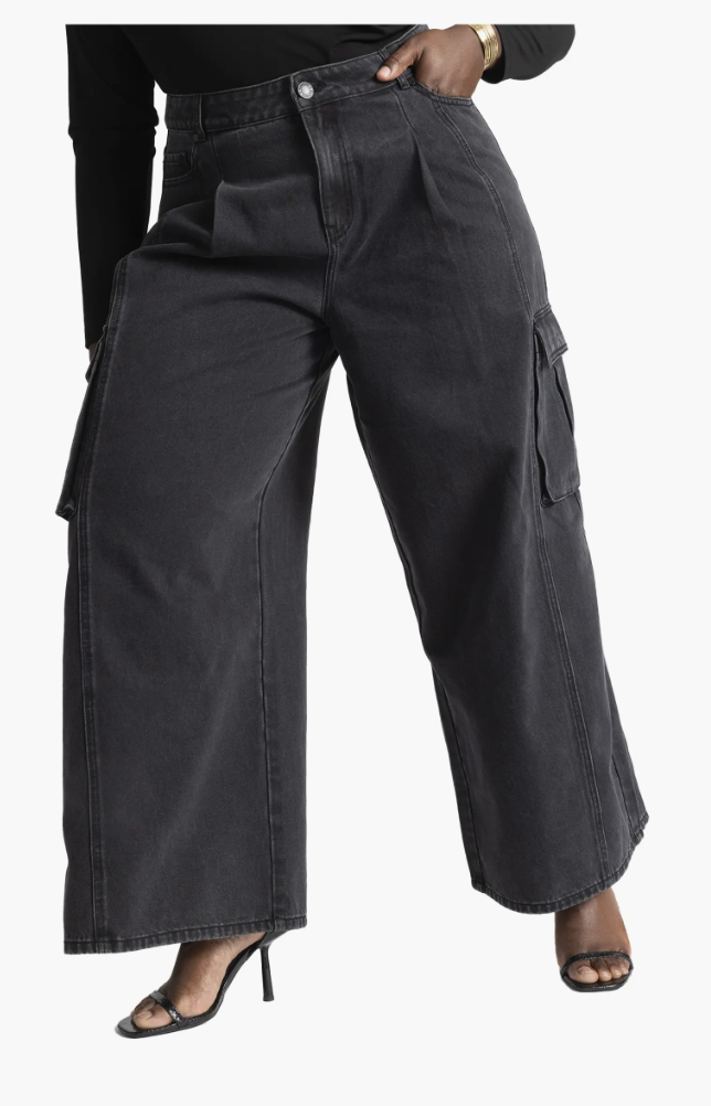 Wide Leg Cargo Jean ELOQUII Plus Available $71.99Current Price $71.99