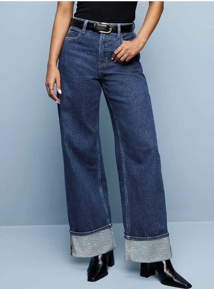 Old Navy High-Waisted Bounce Lite Drapey Wide-Leg Pleated Pants, studio product photo.
