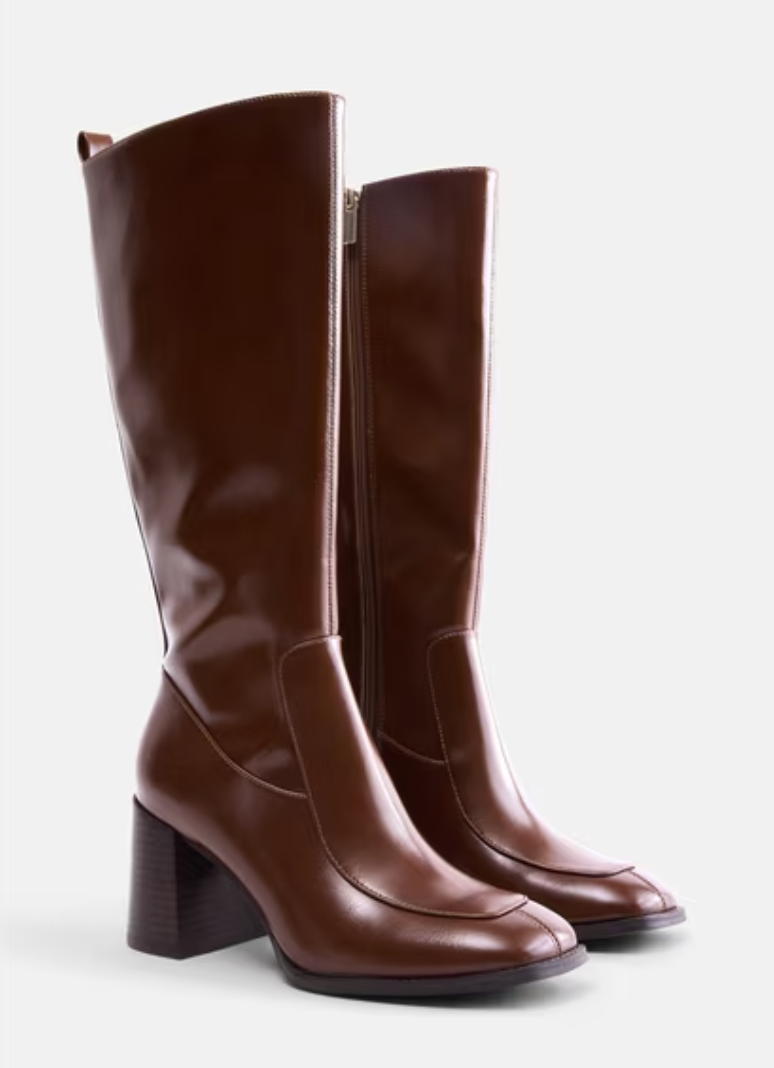 Scoop open-back mules with kitten heels.