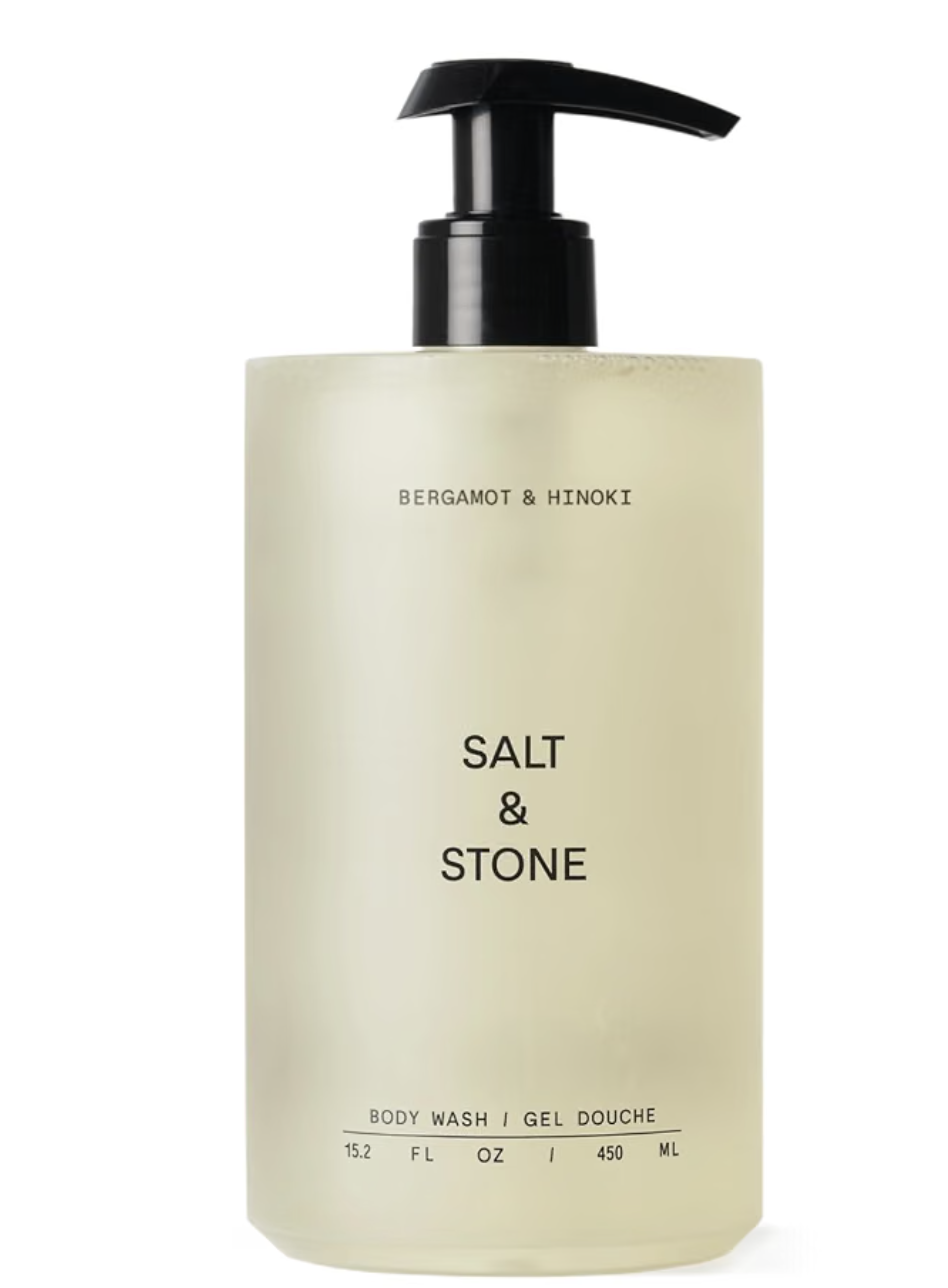 Salt & Stone Bergamot & Hinoki body wash bottle