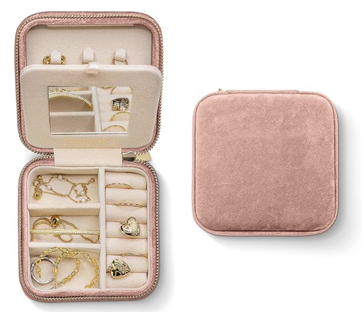 Travel Jewelry Case Organizer with Mirror