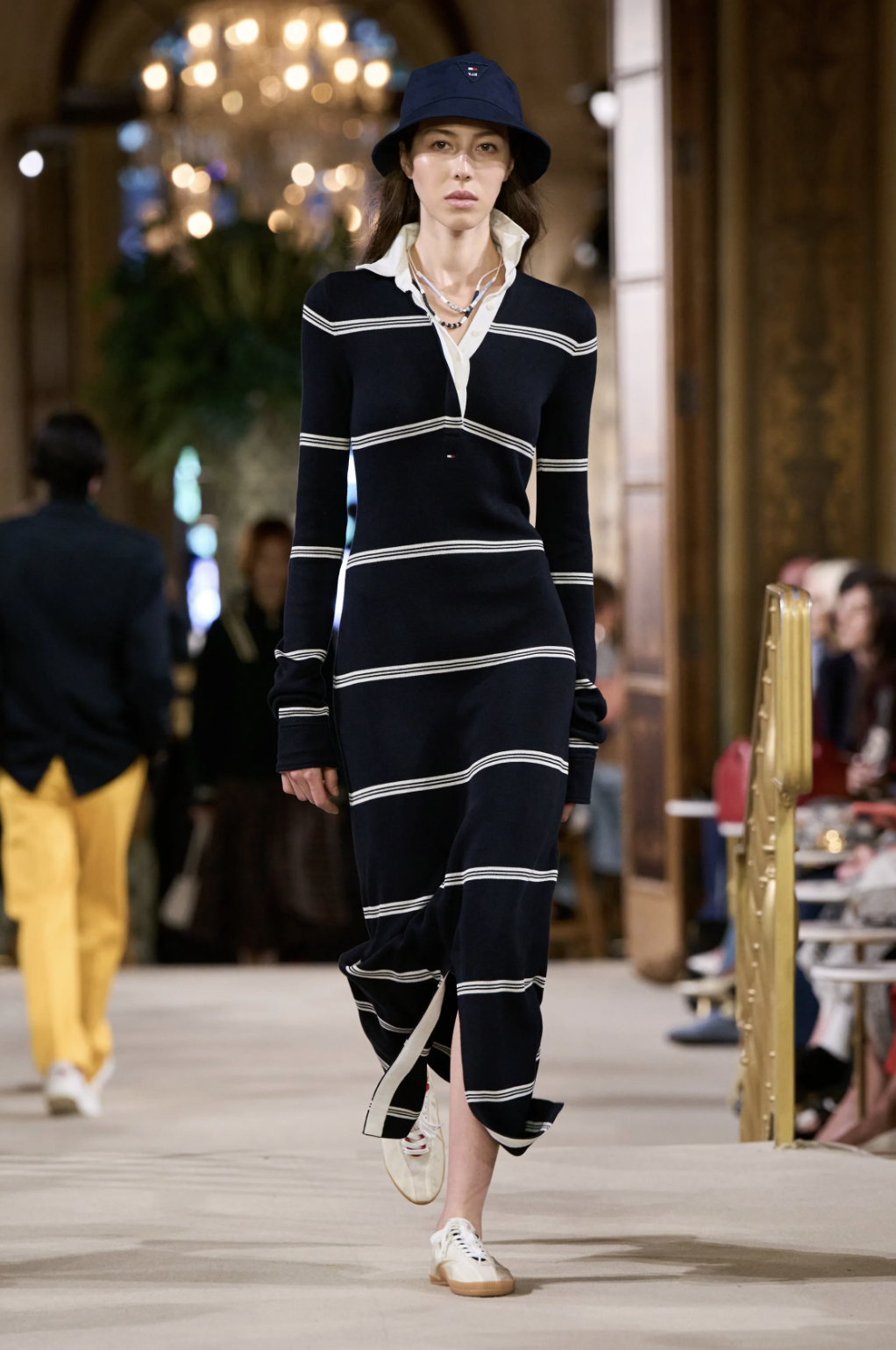 Tommy Hilfiger Spring 2027 runway stripes, a standout NYFW fall color trend