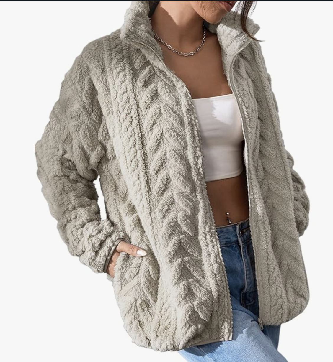 Dokotoo zip fleece jacket styled for fall, featured in an Autum Love guide