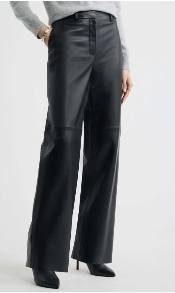 Nordstrom women’s leather pants with a polished trouser-inspired look.