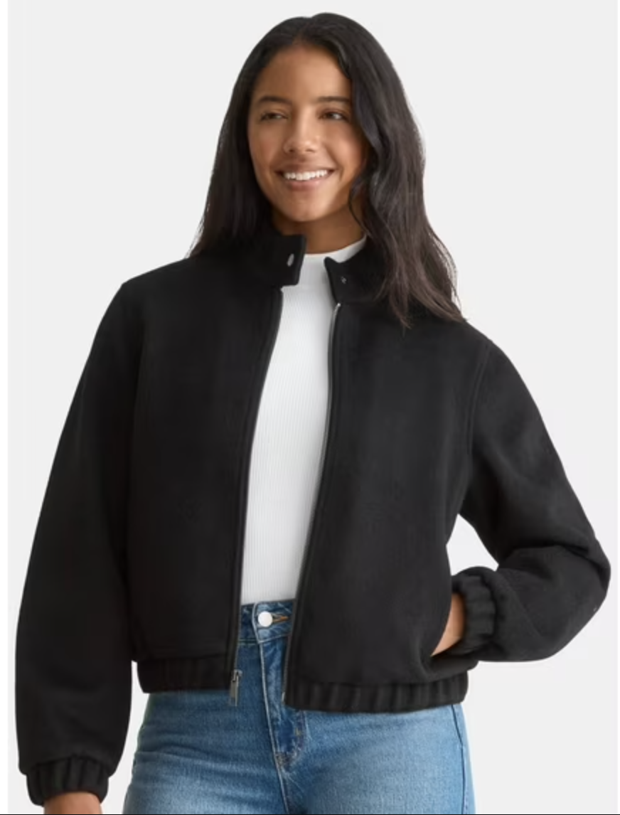 Time and Tru faux-wool bomber jacket for fall