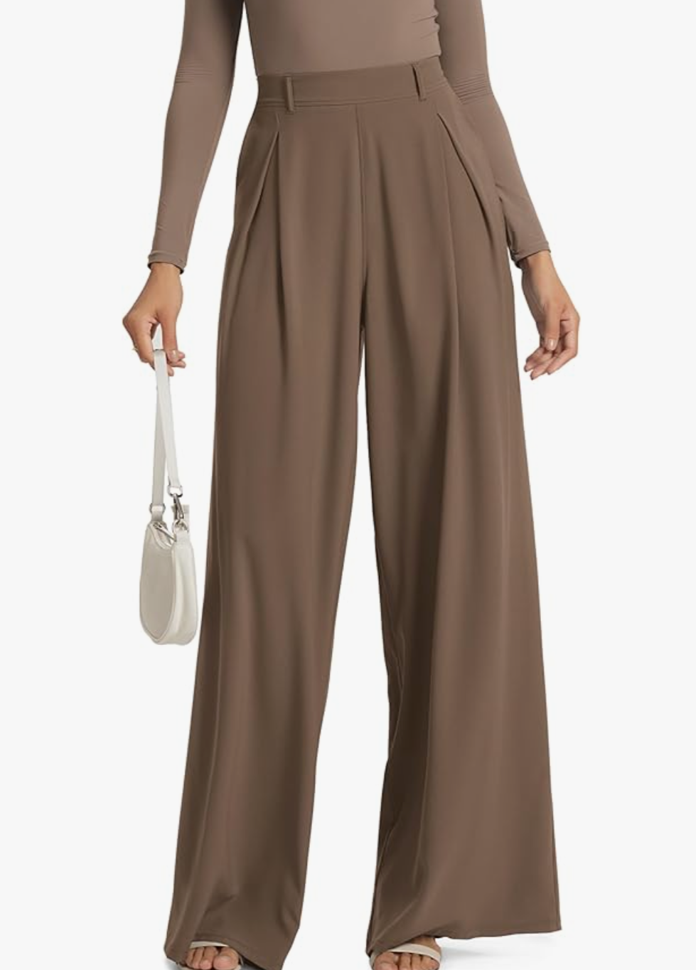 Chiffon Flowy Pleated Wide Leg Pants