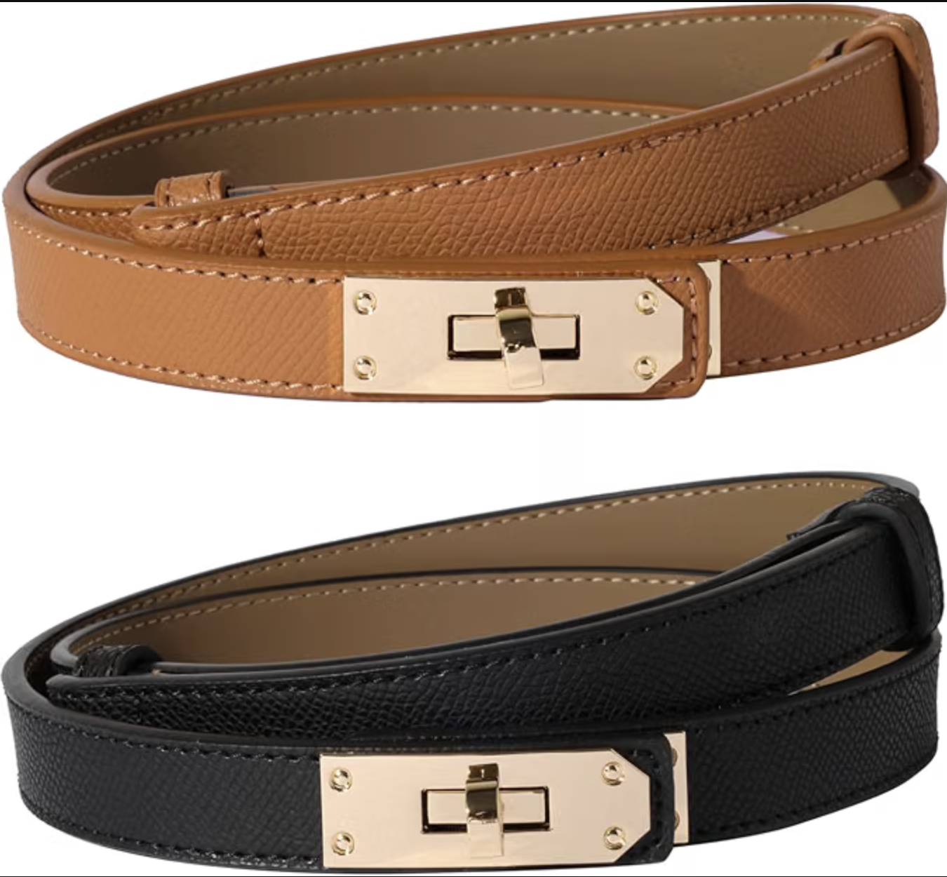 Ovekaut slim adjustable belt with a turn-lock fastening