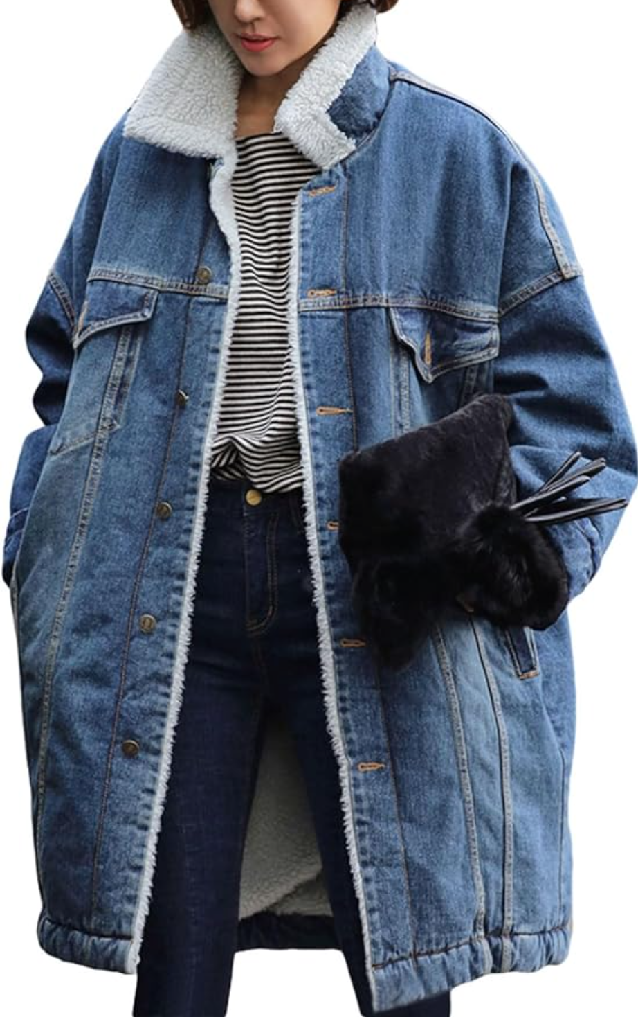 Sherpa Fleece Lined Jeans Jacket