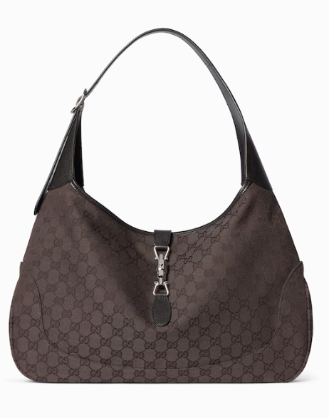 Gucci Jackie 1961 curved shoulder bag in smooth brown leather