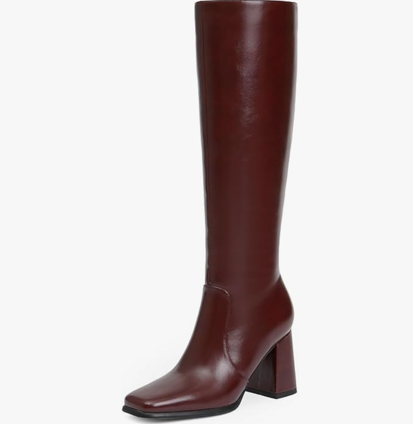 Square Toe Heeled Tall Boot