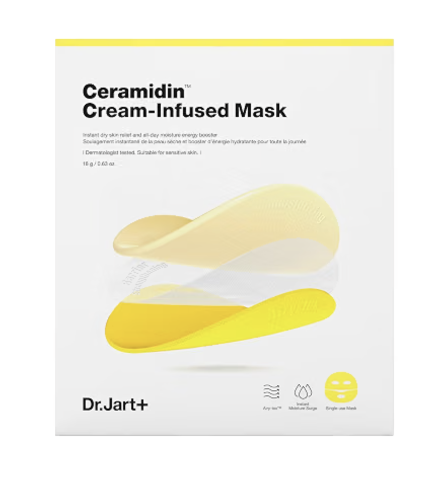 Dr. Jart+ Ceramidin Cream-Infused Mask for barrier repair and dry skin