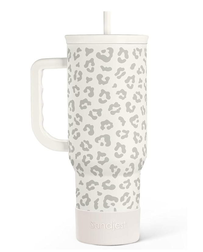 Leopard Tumbler with Handle
