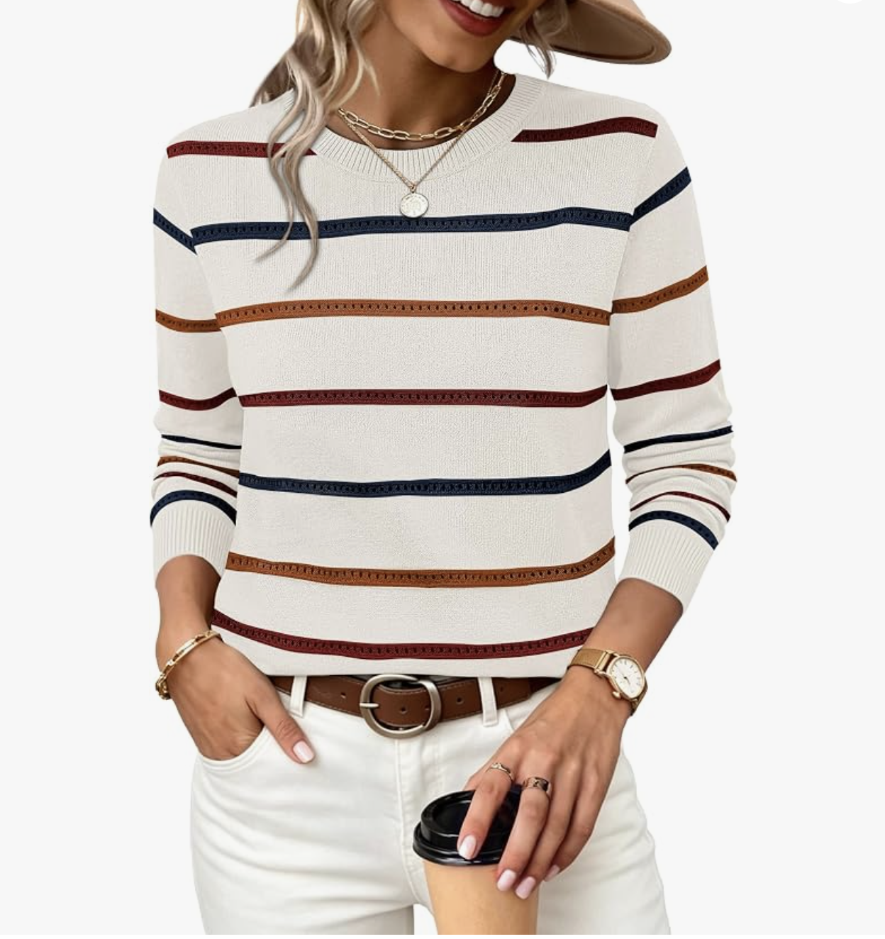 WIHOLL open-knit sweater styled for fall, featured in an Autum Love guide