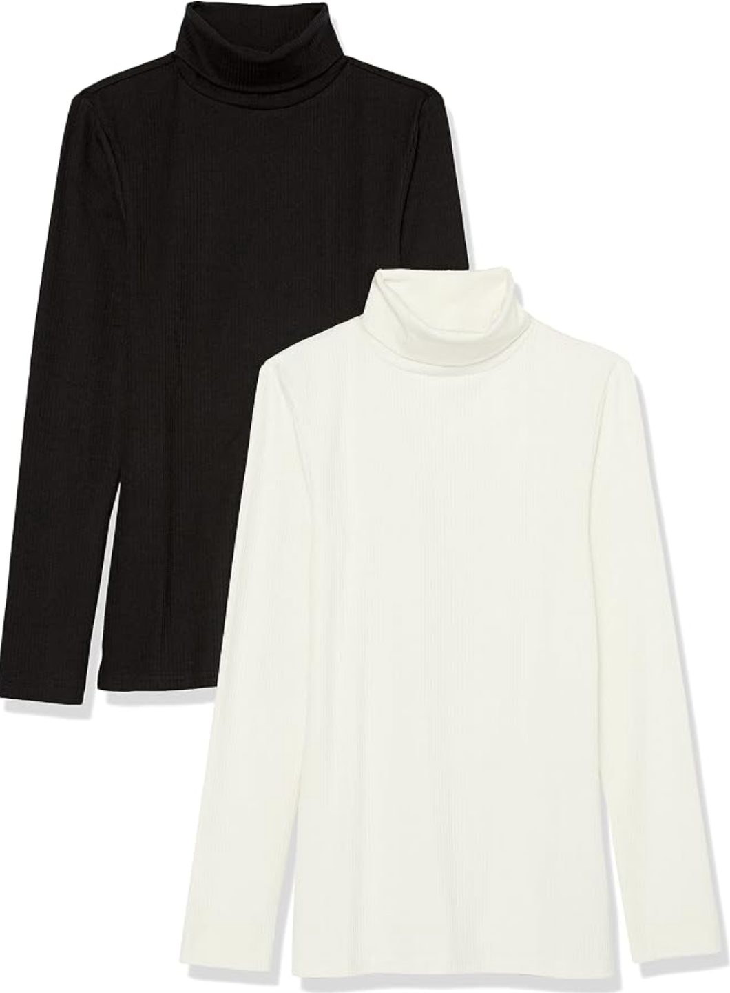 Black Amazon Essentials ribbed turtleneck sweater from the women’s two-pack.