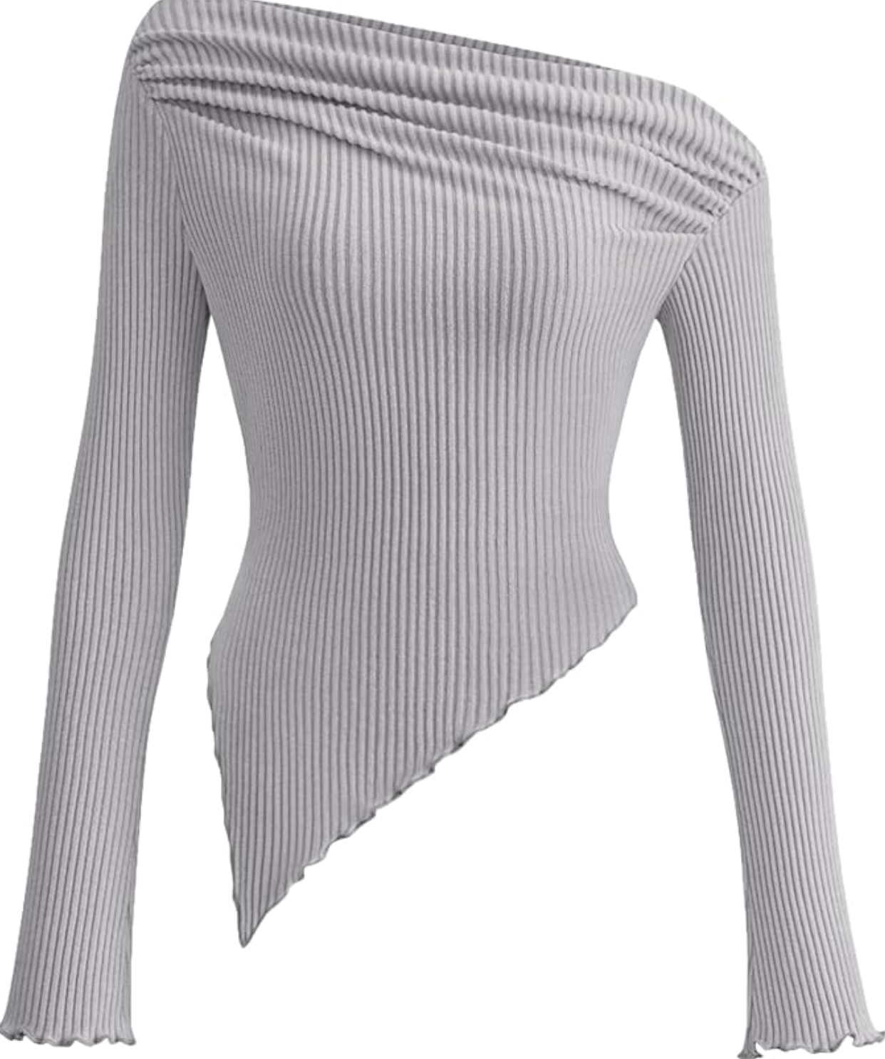 Asymmetrical Fitted Knit Tee