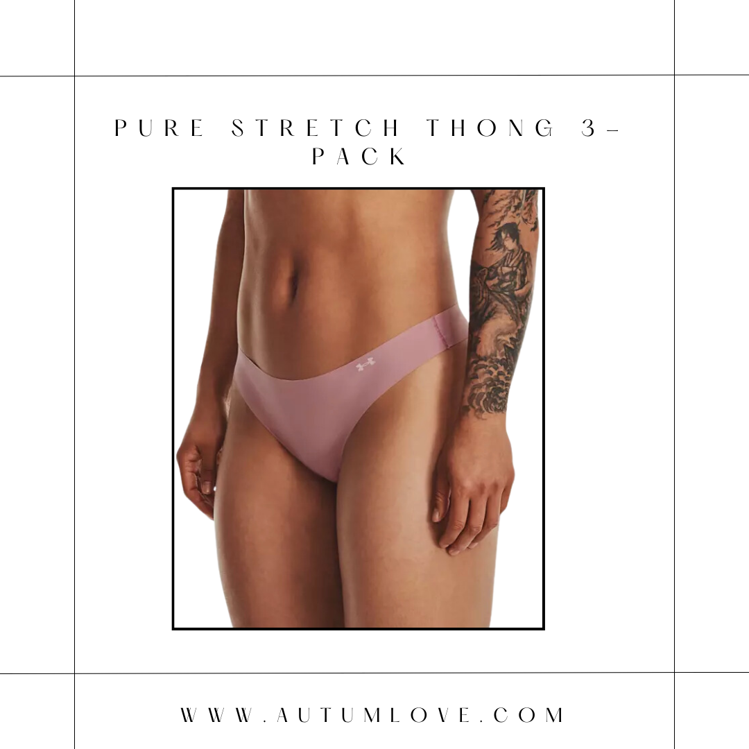 2024 Under Armour Ladies Pure Stretch Thong Underwear 3-Pack Soft Invisible  Fit 