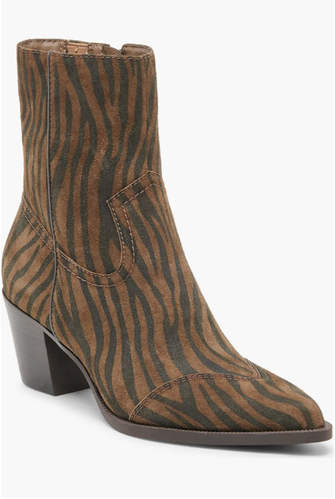 Dolce Vita Salma chocolate suede booties for dressy fall outfits