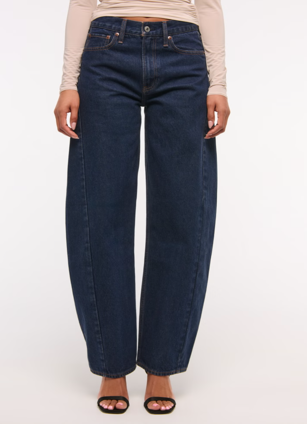 Heavyweight Rigid  Mid Rise Barrel Jean  $90