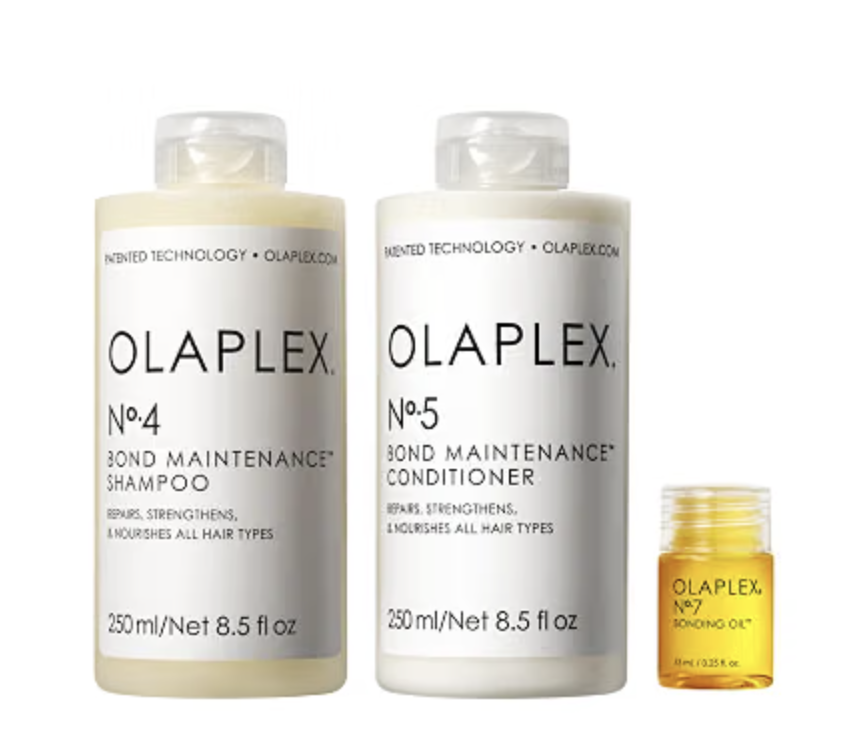 Olaplex Wash & Shine kit with No.4 shampoo, No.5 conditioner and No.7 oil