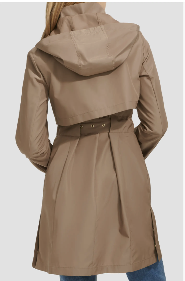 Cole Haan Signature travel packable hooded rain jacket styled for fall, featured in an Autum Love guide