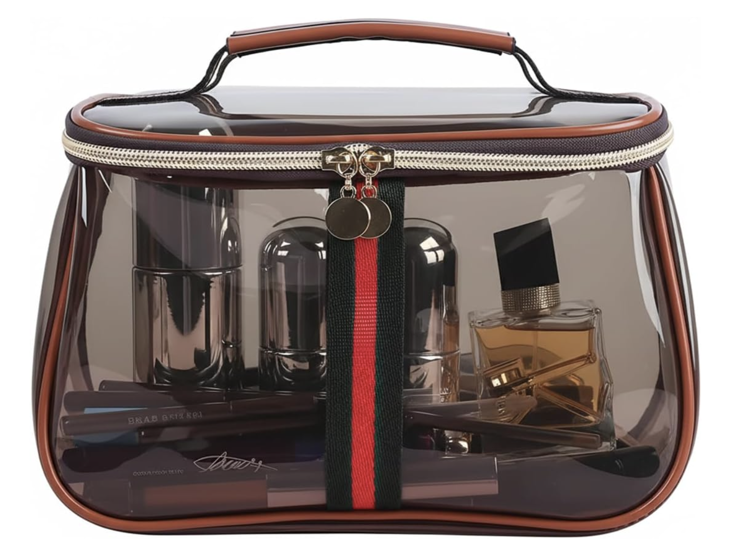 Clear zip emergency pouch with black trim
