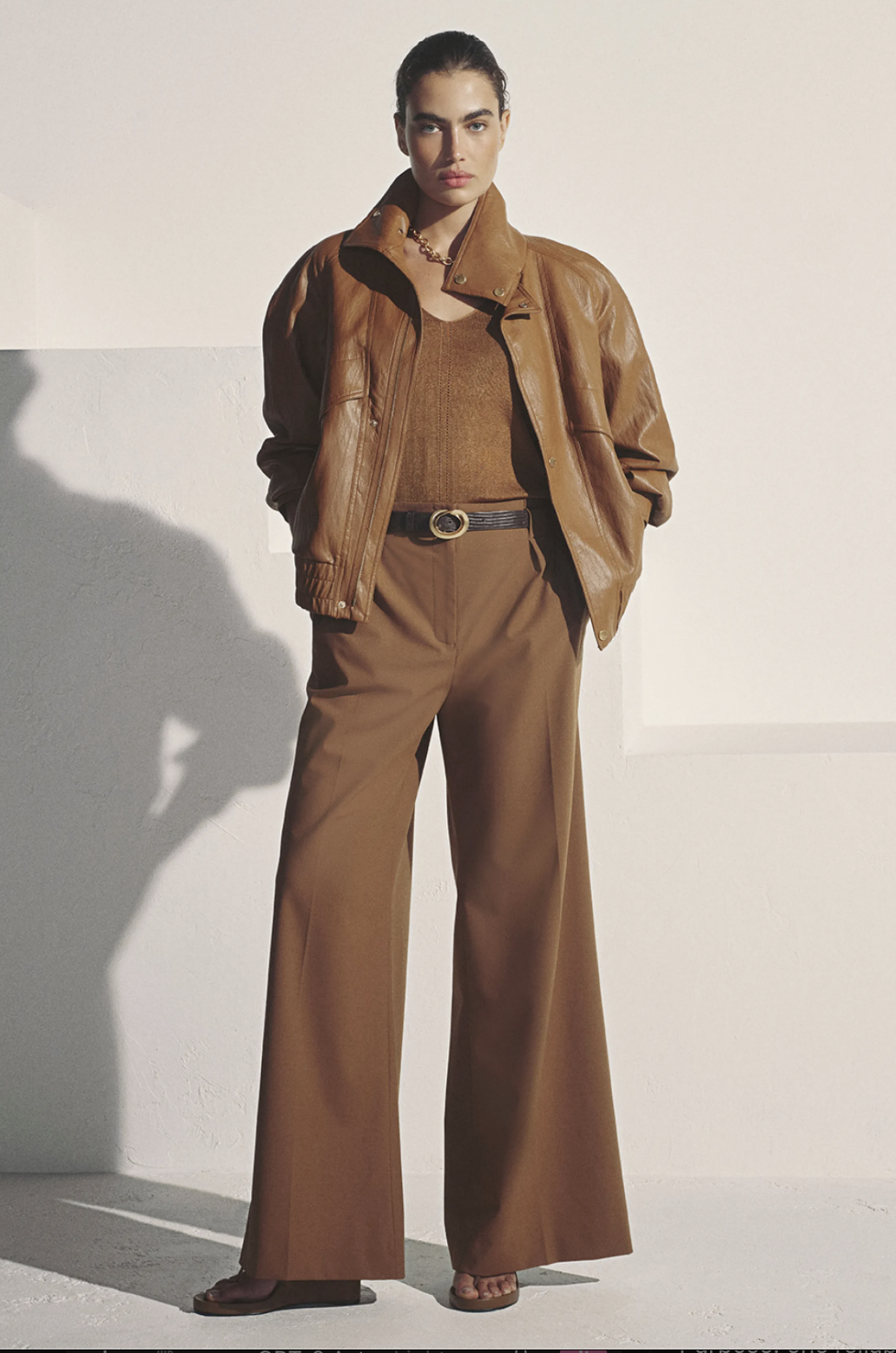 Blush cropped blouson from Donna Karan’s spring 2027 collection.