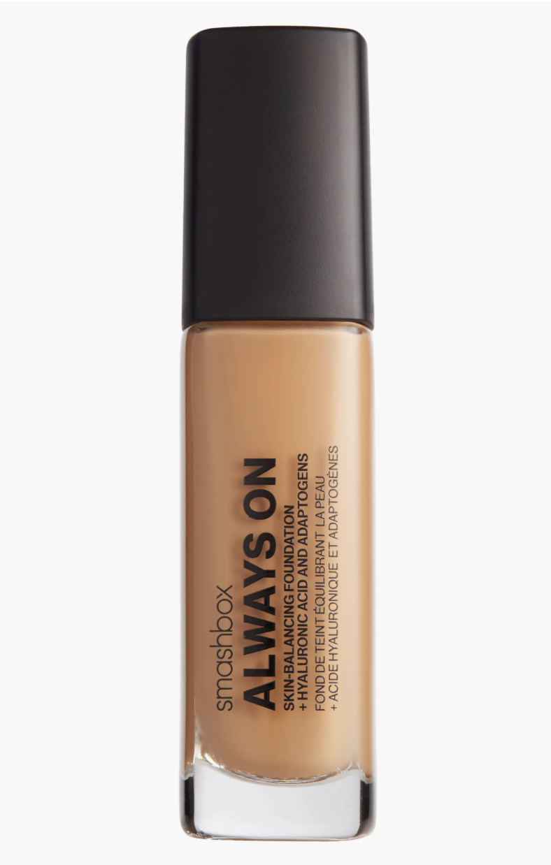 Best hydrating foundation for textured skin: Smashbox Always On Foundation for smoothing dry patches and flaky skin.