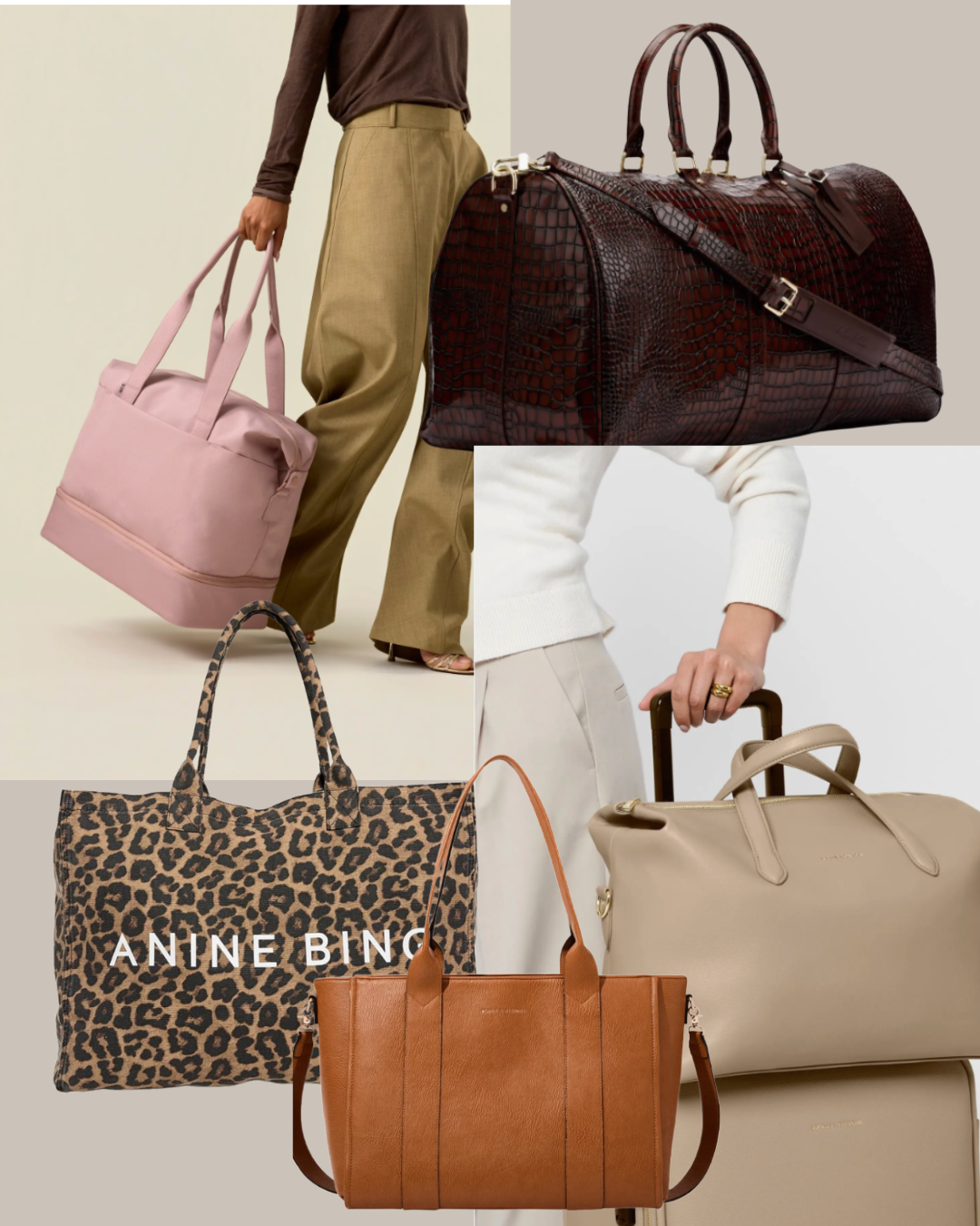 Travel tote features to compare, including a trolley sleeve, zipper closure, laptop compartment and comfortable straps.