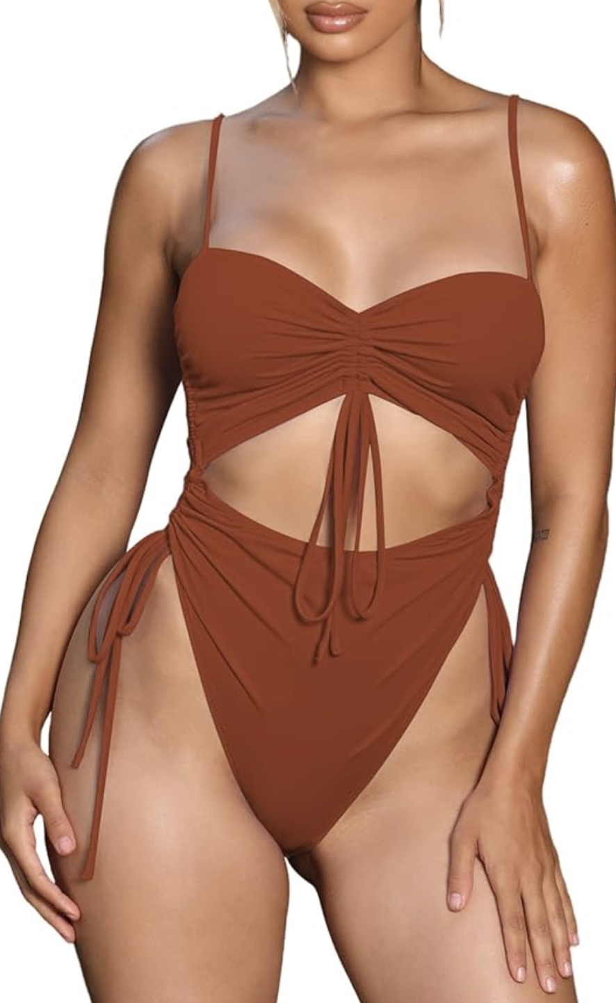 Amazon  Cheeky High Cut Bathing Suit