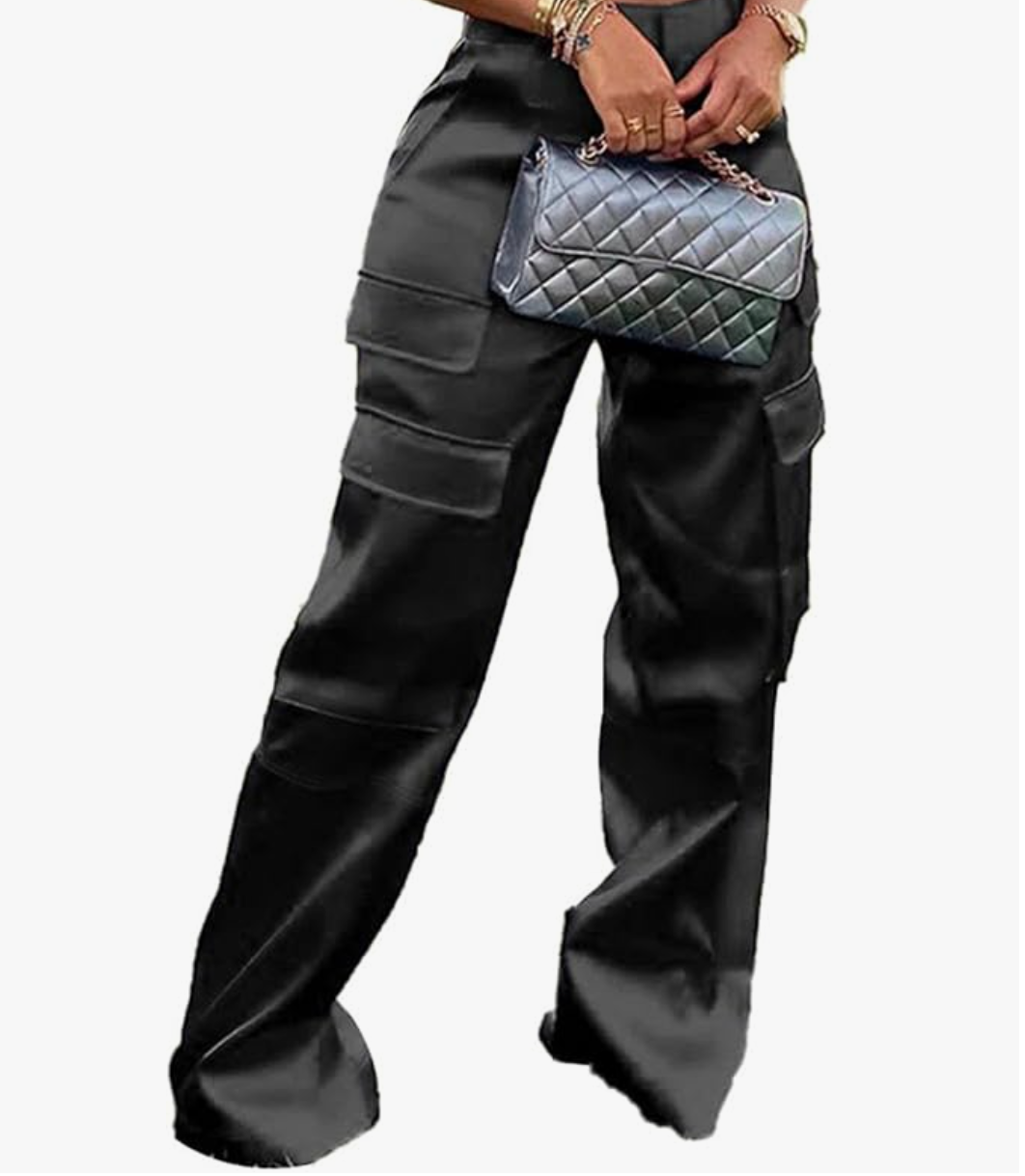 Satin Cargo Pants