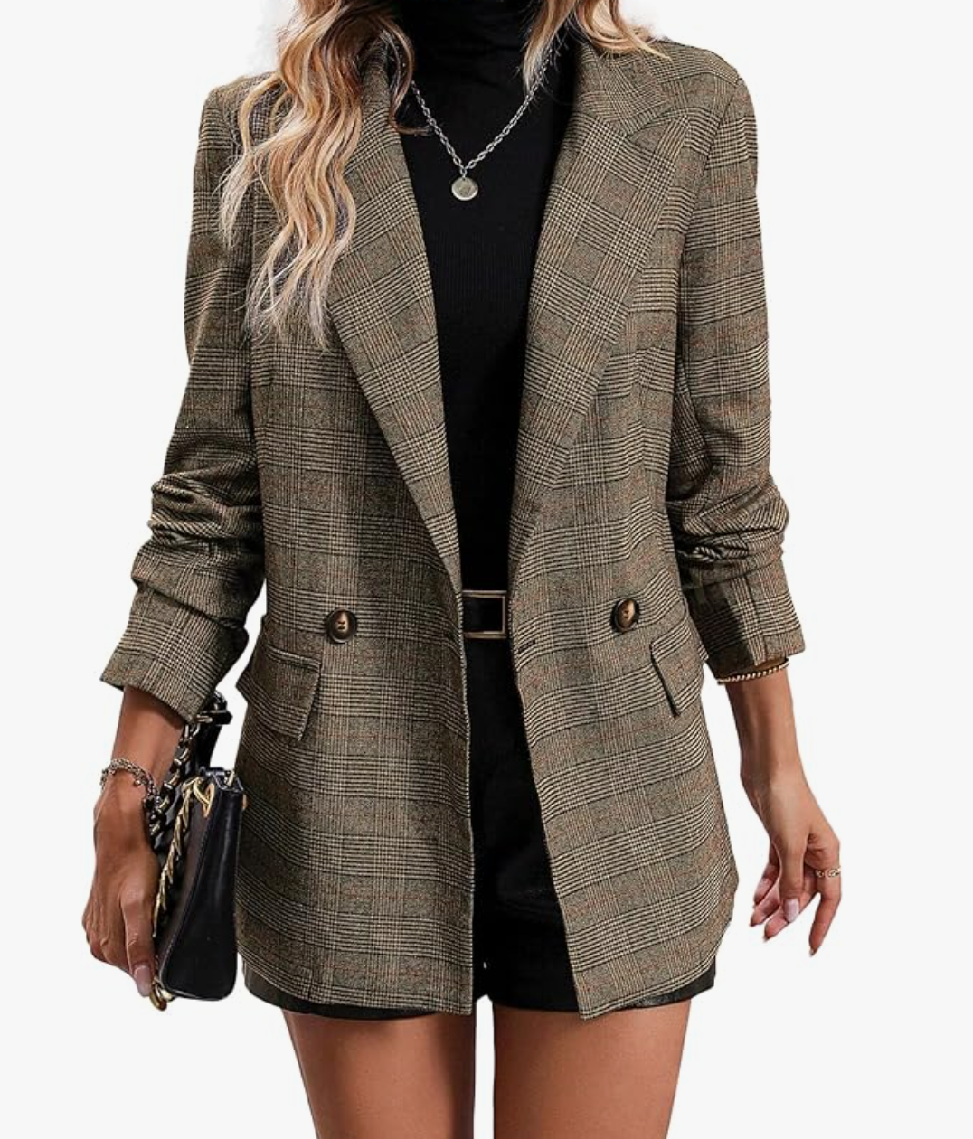 Plaid Houndstooth Blazer
