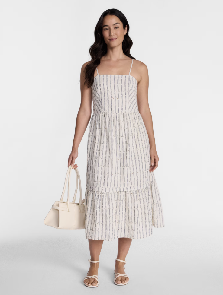 Time and Tru eyelet cotton midi dress at Walmart