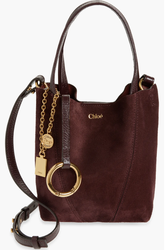 Small Spin Suede Crossbody Tote