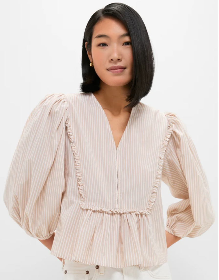 Tuckernuck Natural Stripe Stevie Blouse $128