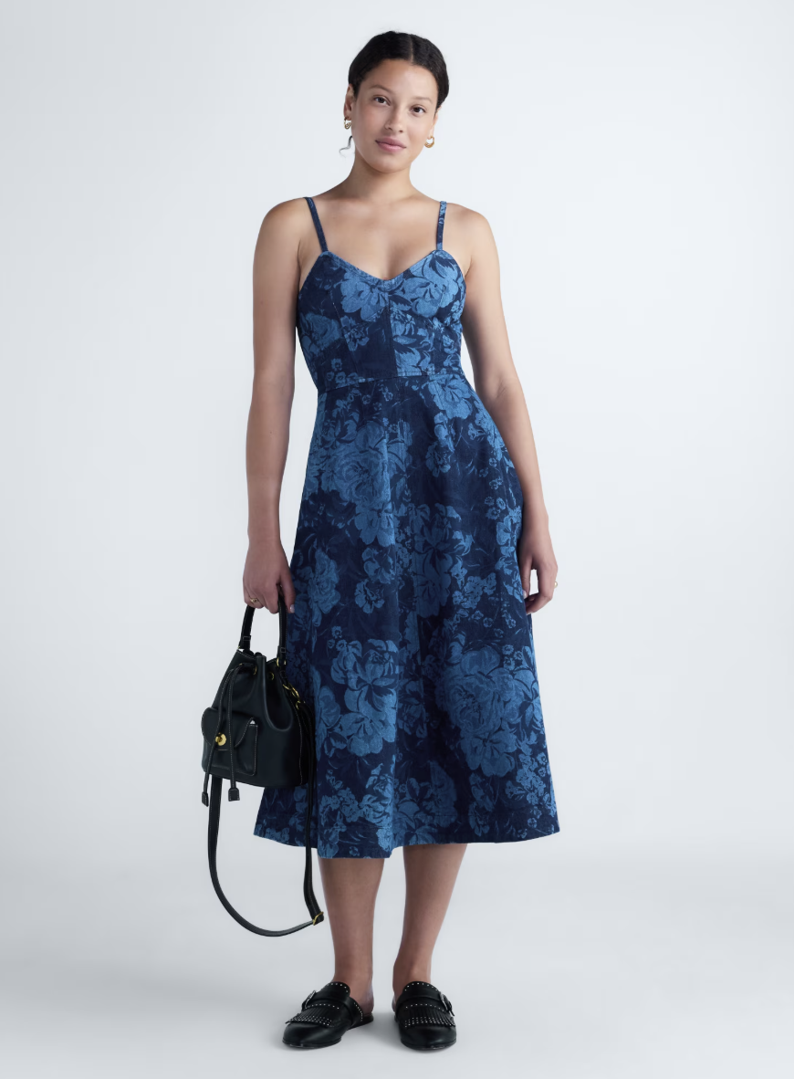 Scenario long-sleeve dress with a tiered hem.