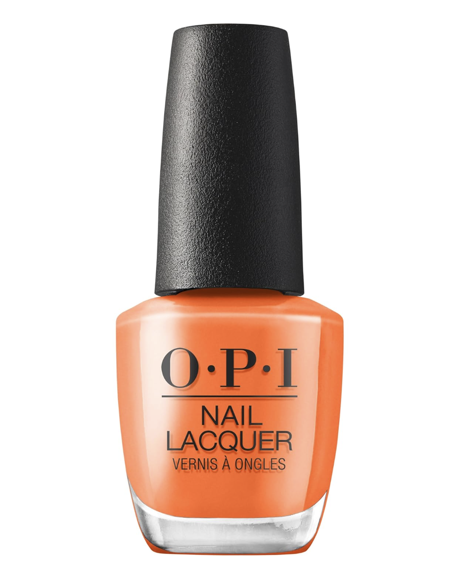 A bottle of OPI Blinded by the Ringlight nail polish, a vibrant pastel yellow lacquer with a cream finish.