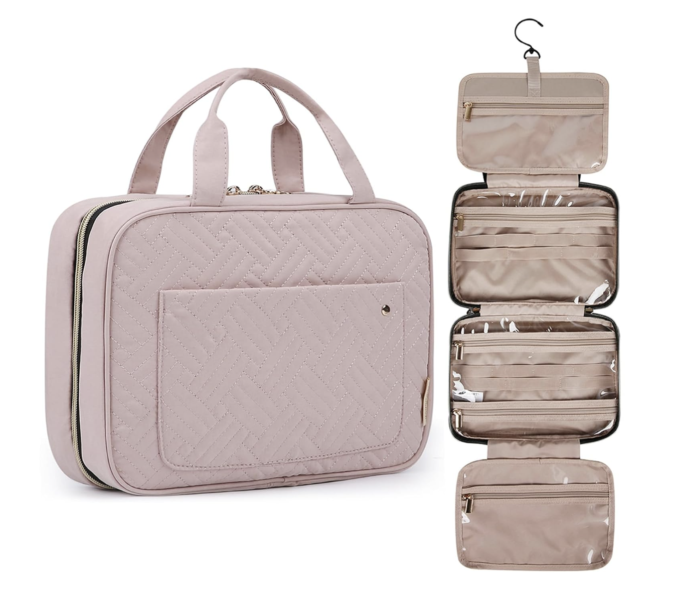 BAGSMART hanging travel toiletry bag with organized compartments