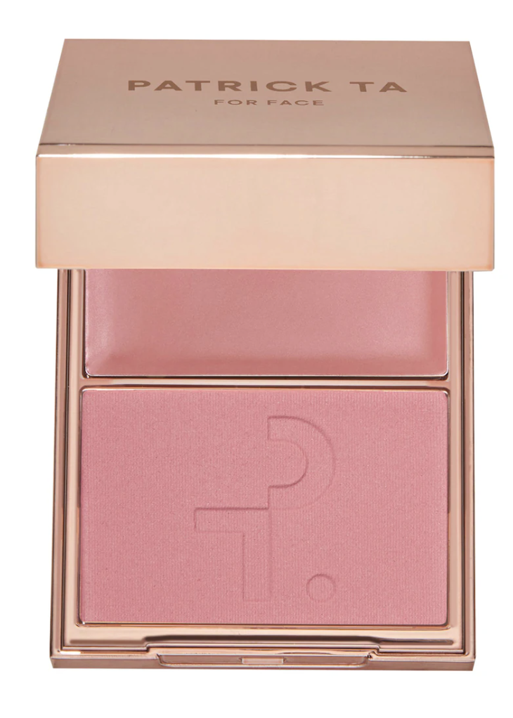Patrick Ta Double-Take blush compact with powder and cream formulas.