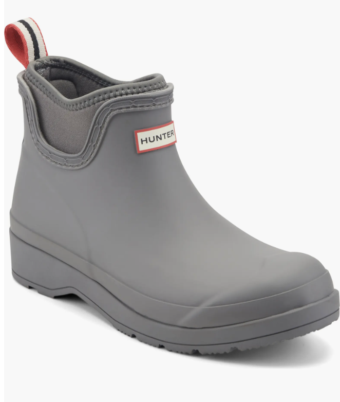 Hunter dark olive waterproof Chelsea rain boots for fall weather