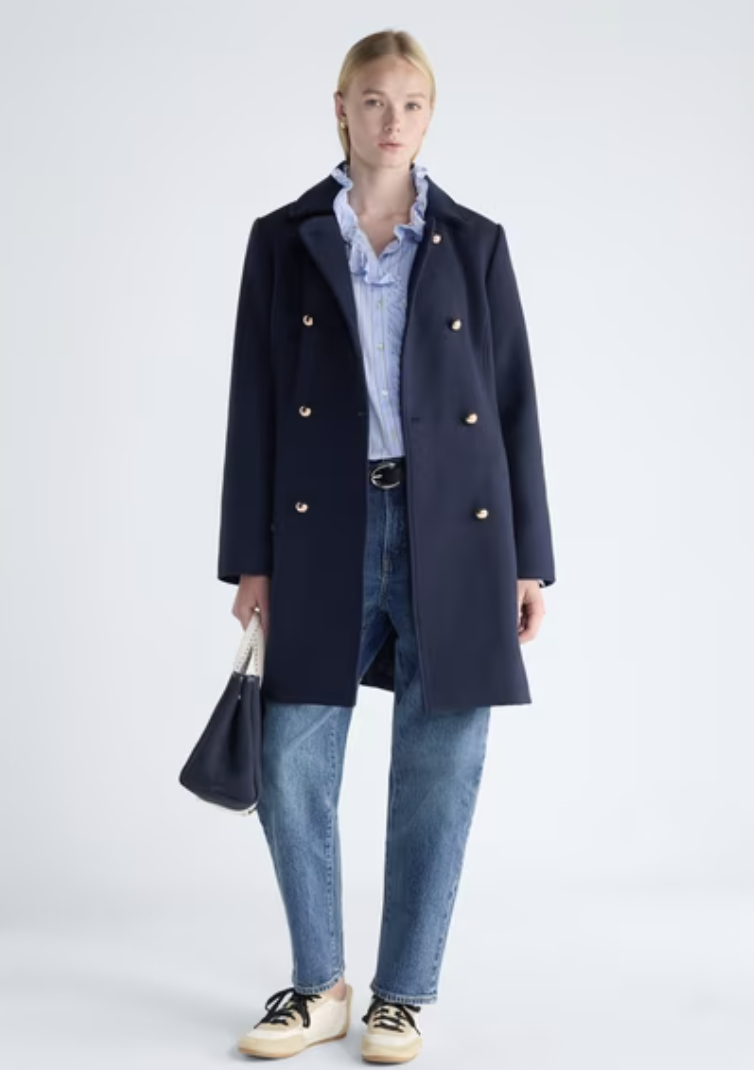 Free Assembly double breasted long peacoat from Walmart's October 2026 new arrivals