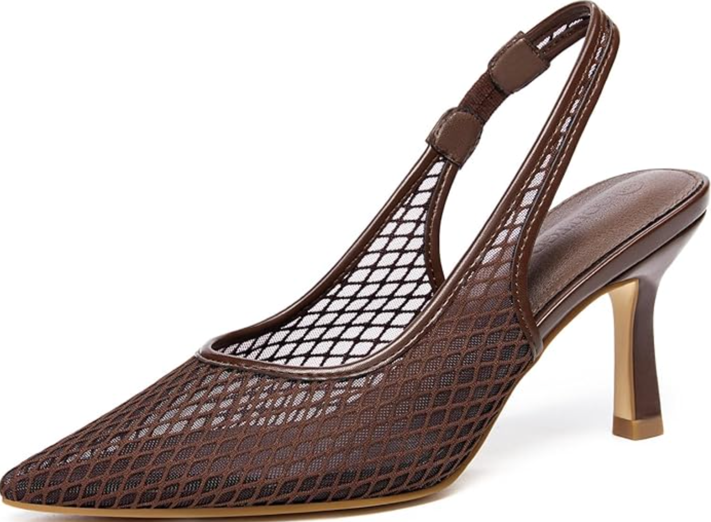 Mesh Slingback Kitten Heels