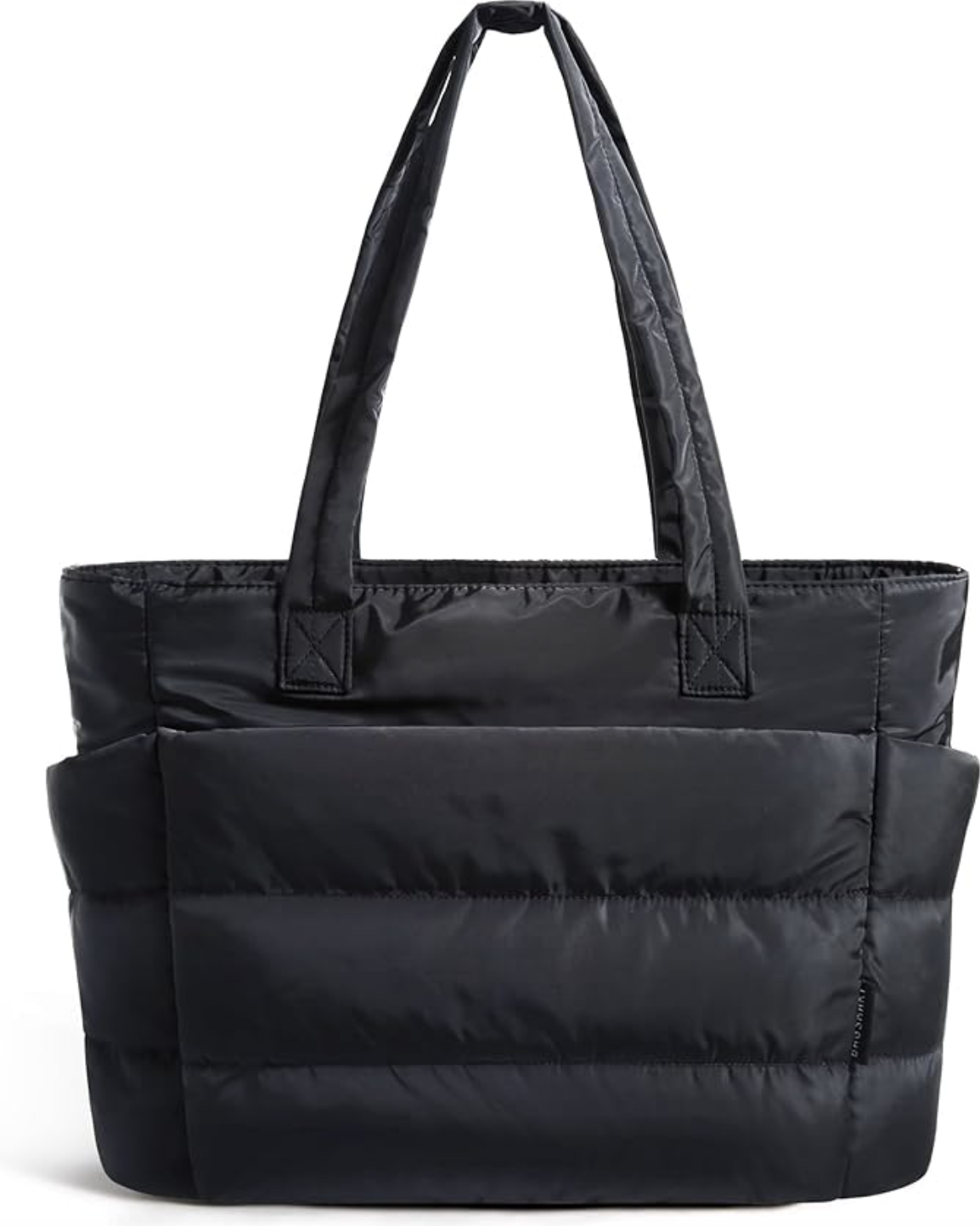 Black puffer quilted nylon tote bag women's summer handbag under $100 from Amazon