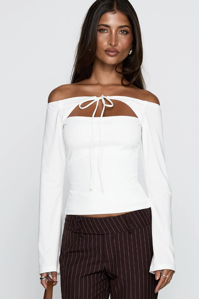 Nevah Long Sleeve Top White USD $59.00