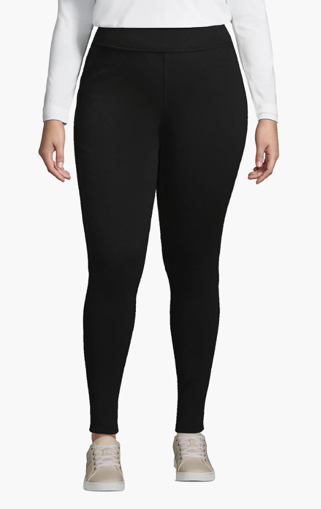 High Rise Serious Sweats Fleece Lined Pocket Leggings Lands' End