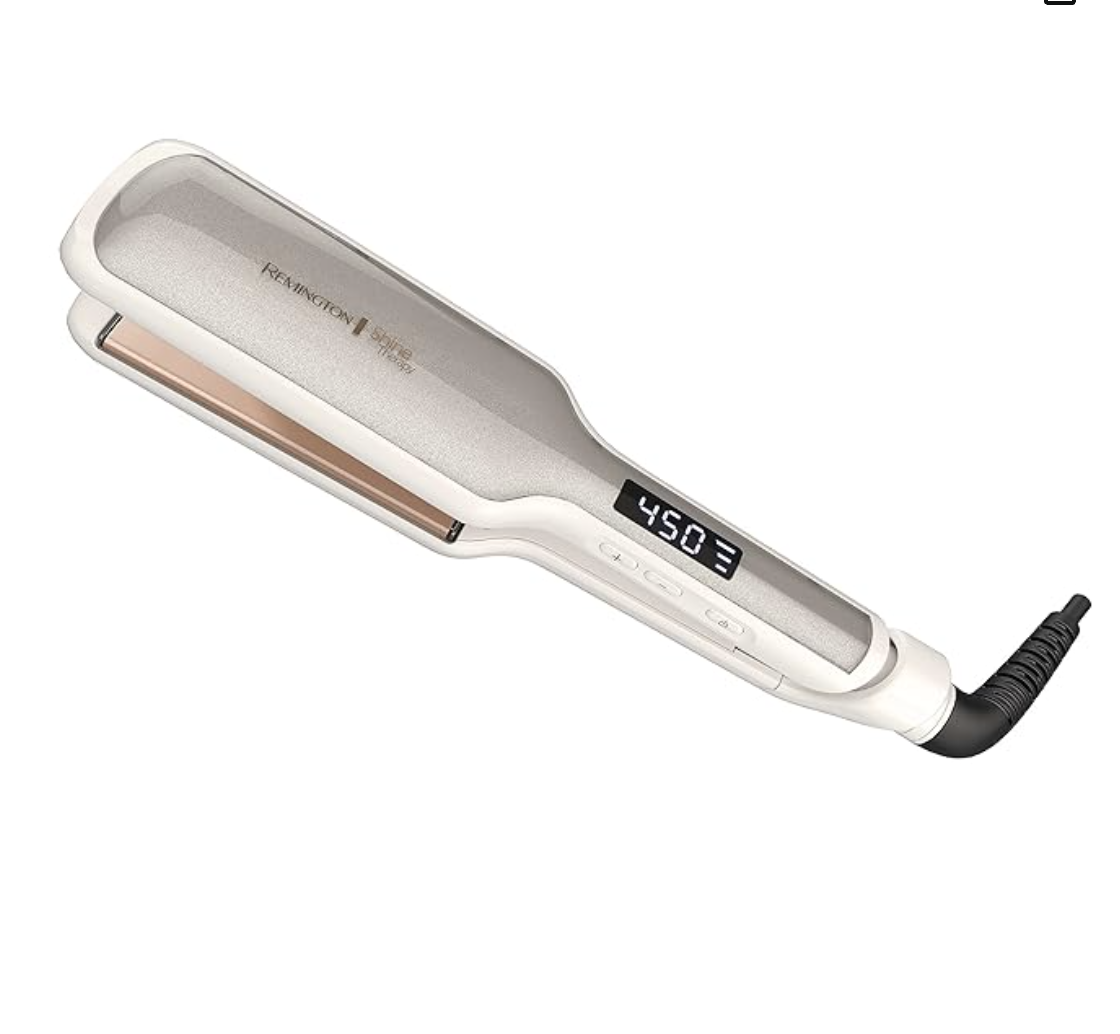 Best overall hair straightener 2026: Remington Shine Therapy 2-inch flat iron for sleek hair.
